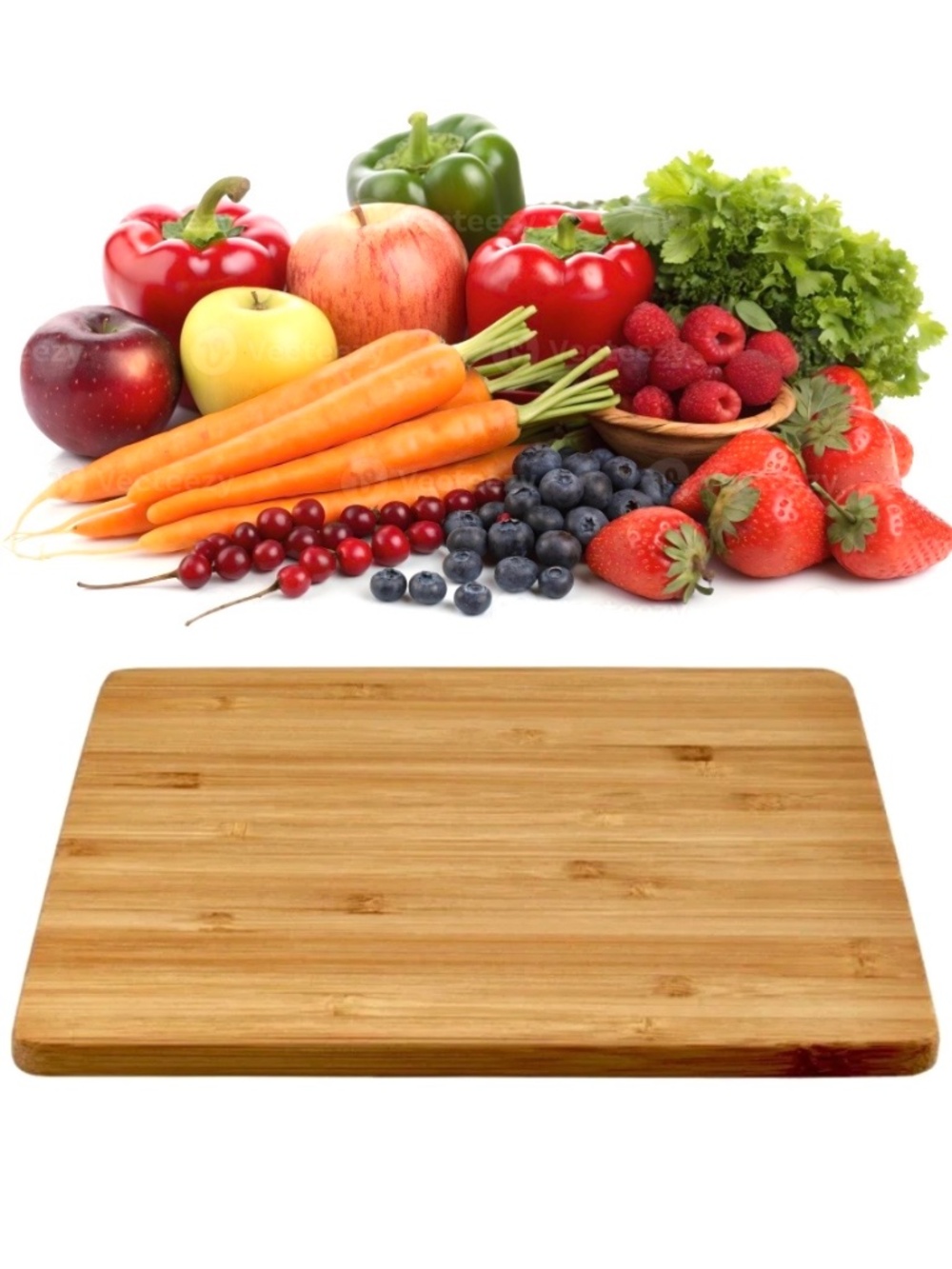 Bamboo Fruit Vegetable Cutting Board for Fresh Food Kitchen Serving Tray 8.75x6